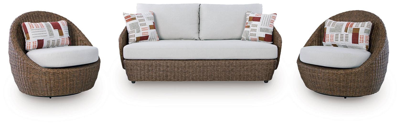 Double Point Love/Swivel Chairs Set (3/CN)