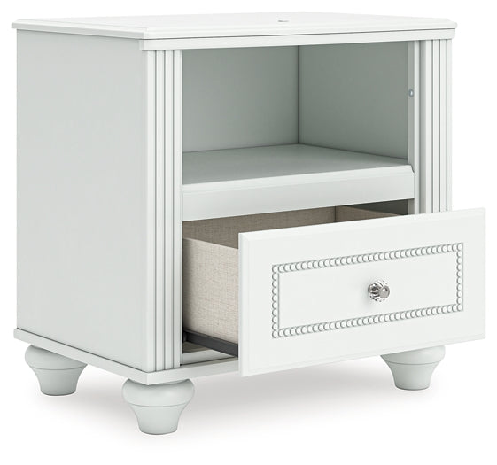 Kozlani Twin Upholstered Panel Bed, Dresser, Mirror and Nightstand