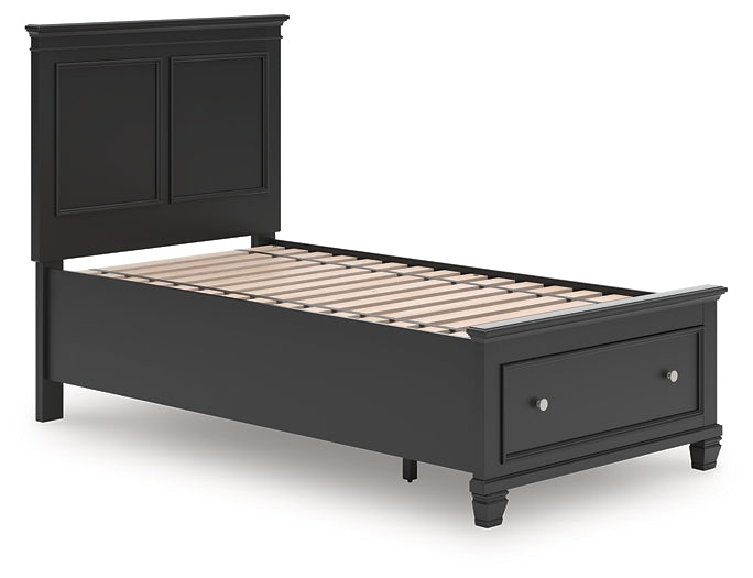 Lanolee Twin Panel Storage Bed, Dresser and Mirror