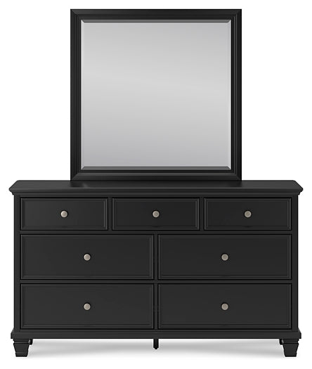Lanolee King Panel Storage Bed, Dresser and Mirror