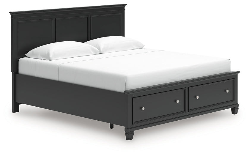 Lanolee King Panel Storage Bed, Dresser and Mirror