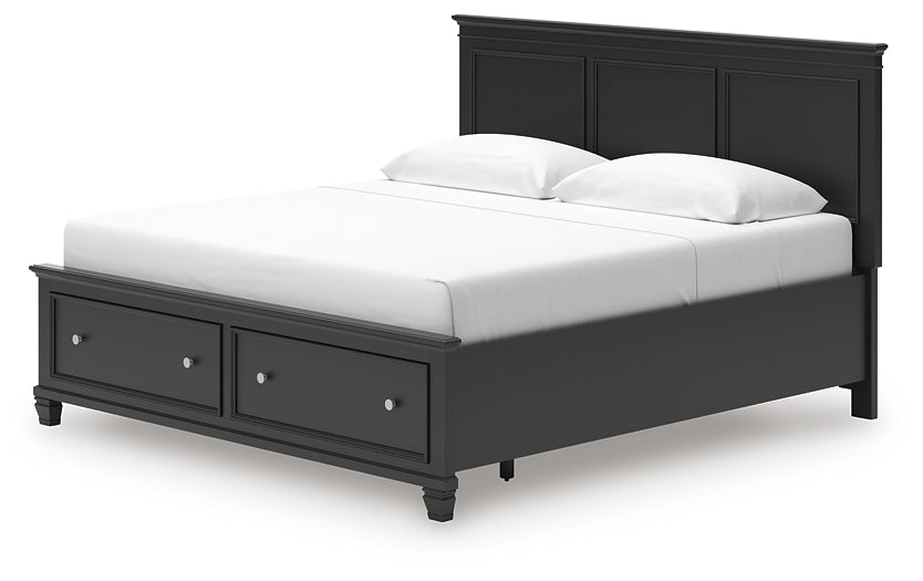 Lanolee King Panel Storage Bed, Dresser and Mirror