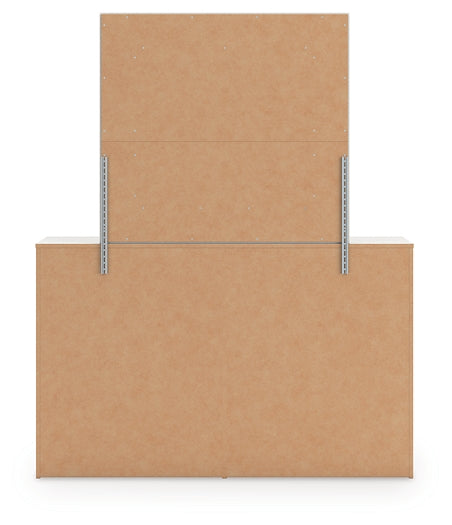 Zuraleus King Upholstered Panel Platform Storage Bed, Dresser and Mirror