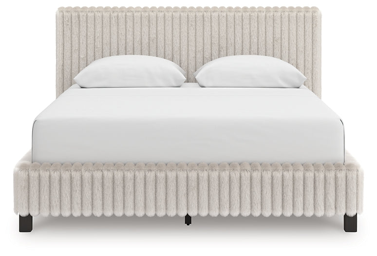 Zuraleus Queen Upholstered Bed, Dresser and Mirror