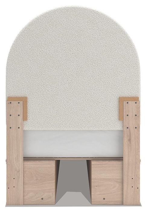 Arloster Twin Upholstered Panel Bed with Storage