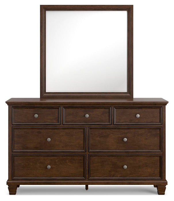 Danabrin Full Panel Bed with Mirrored Dresser