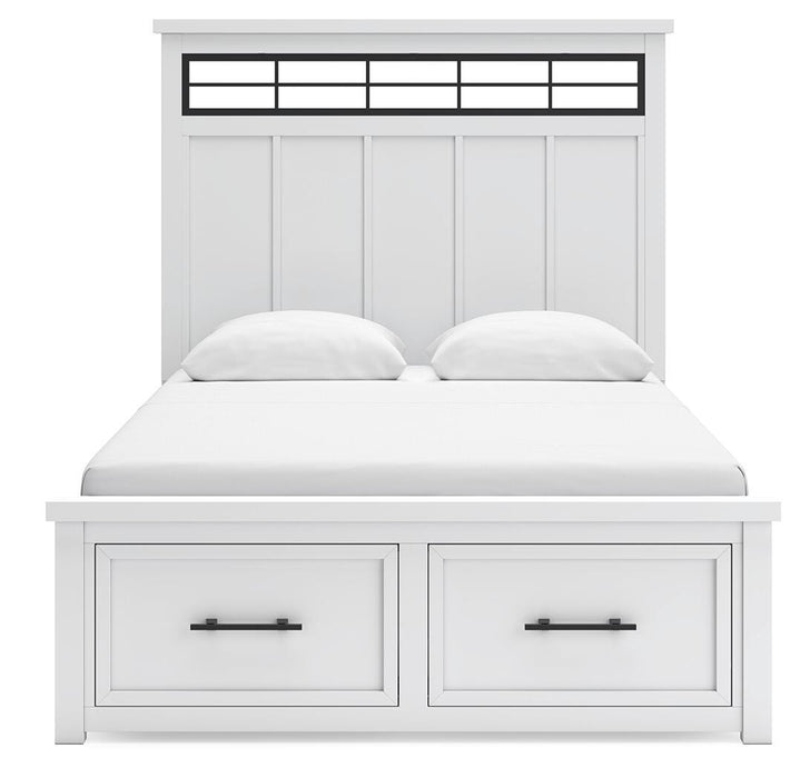 Ashbryn Queen Panel Storage Bed, Dresser and Mirror