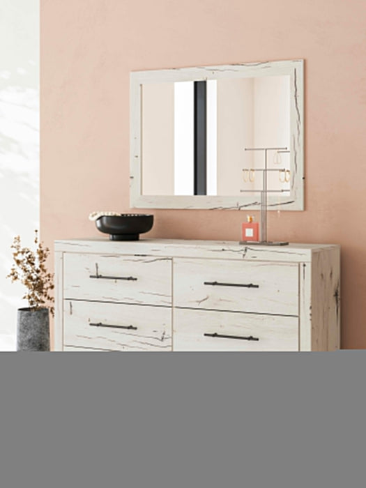 Lawroy King Panel Bed with Storage, Dresser and Mirror
