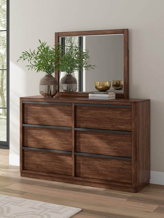 Dilenno California King Canopy Bed with Mirrored Dresser and Nightstand