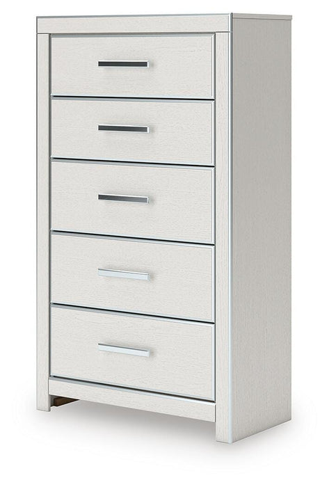 Zuraleus King Upholstered Panel Platform Storage Bed, Dresser, Mirror, Chest and Nightstand