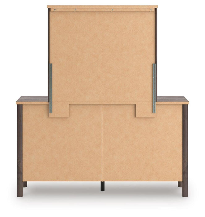 Pamytta Full Upholstered Panel Platform Bed, Dresser, Mirror, Chest and Nightstand