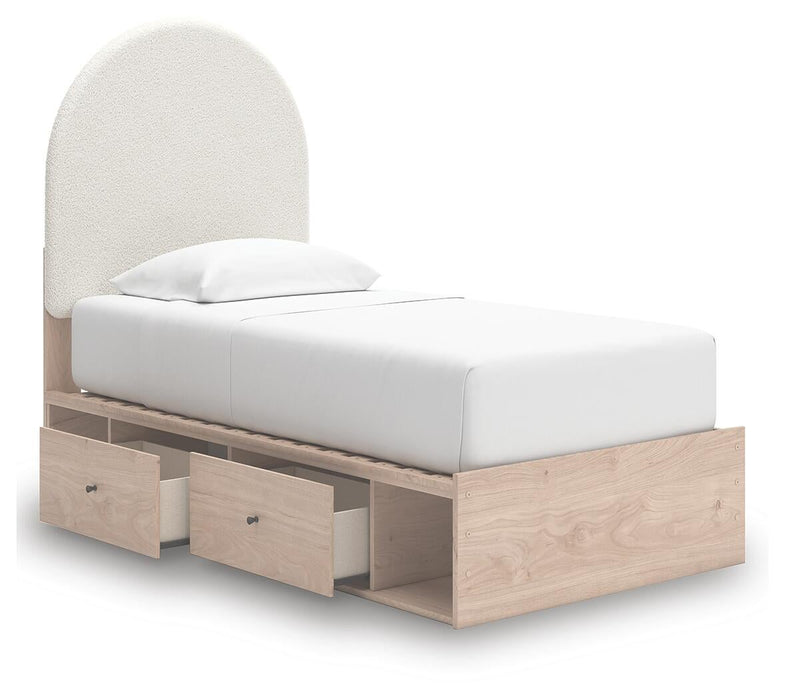 Arloster Twin Upholstered Panel Bed with Storage
