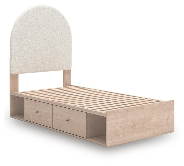 Arloster Twin Upholstered Panel Bed with Storage