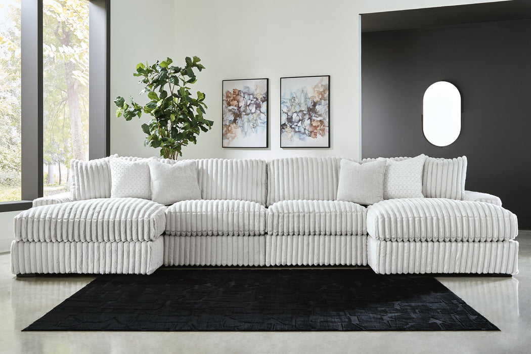 Stupendous 4-Piece Sectional with Double Chaise