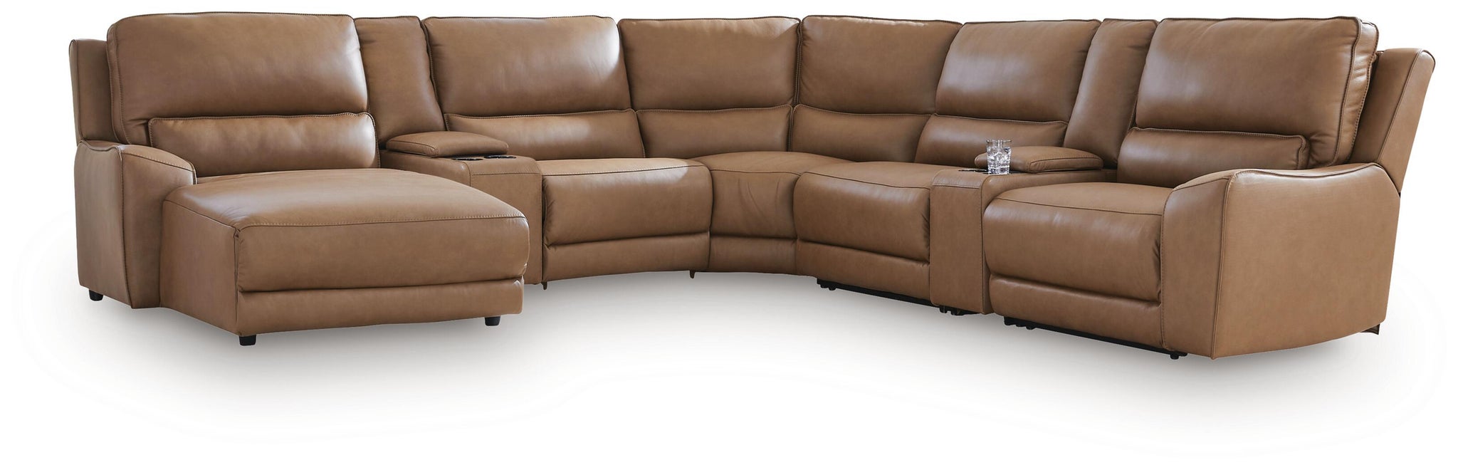 DeepWakes 7-Piece Reclining Sectional with Chaise and Storage Consoles