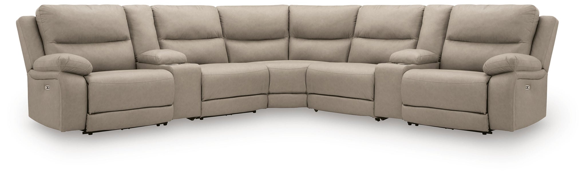 Narwhal Place 7-Piece Reclining Sectional with Storage Consoles