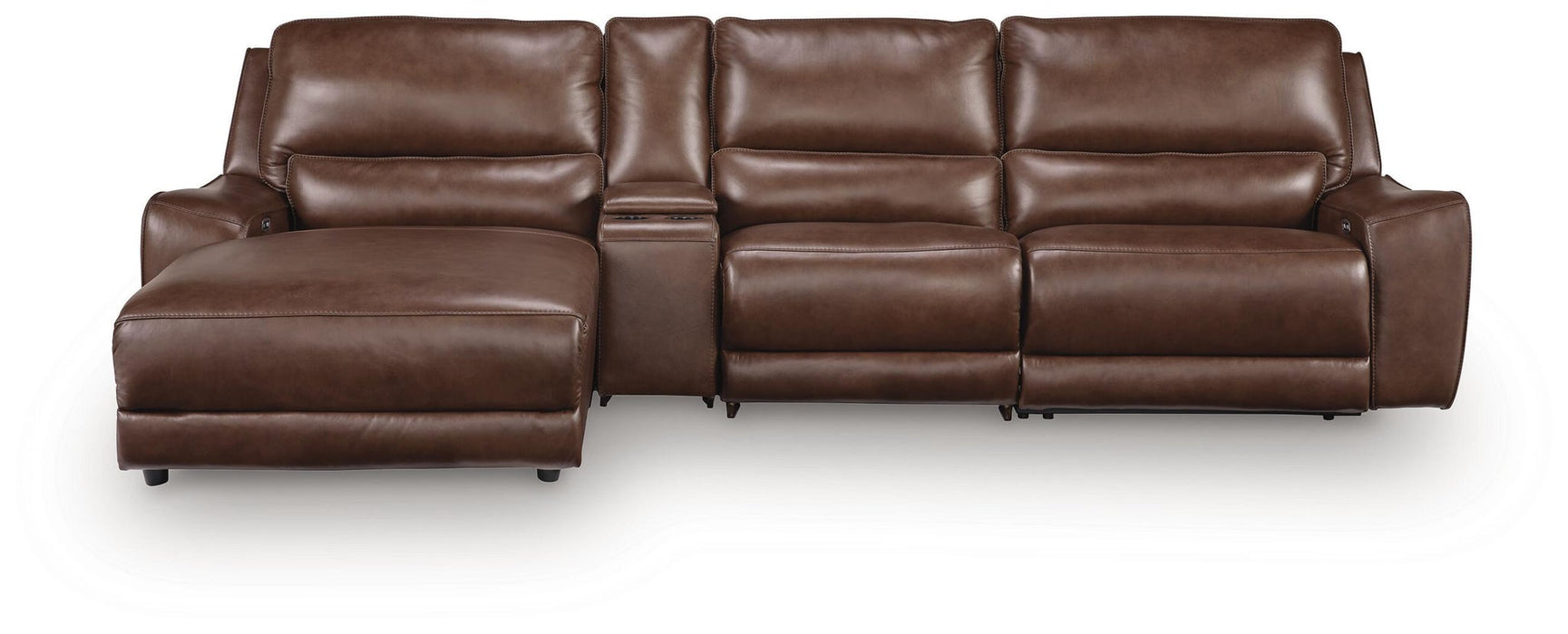 DeepWakes 4-Piece Reclining Sectional with Chaise and Storage Console