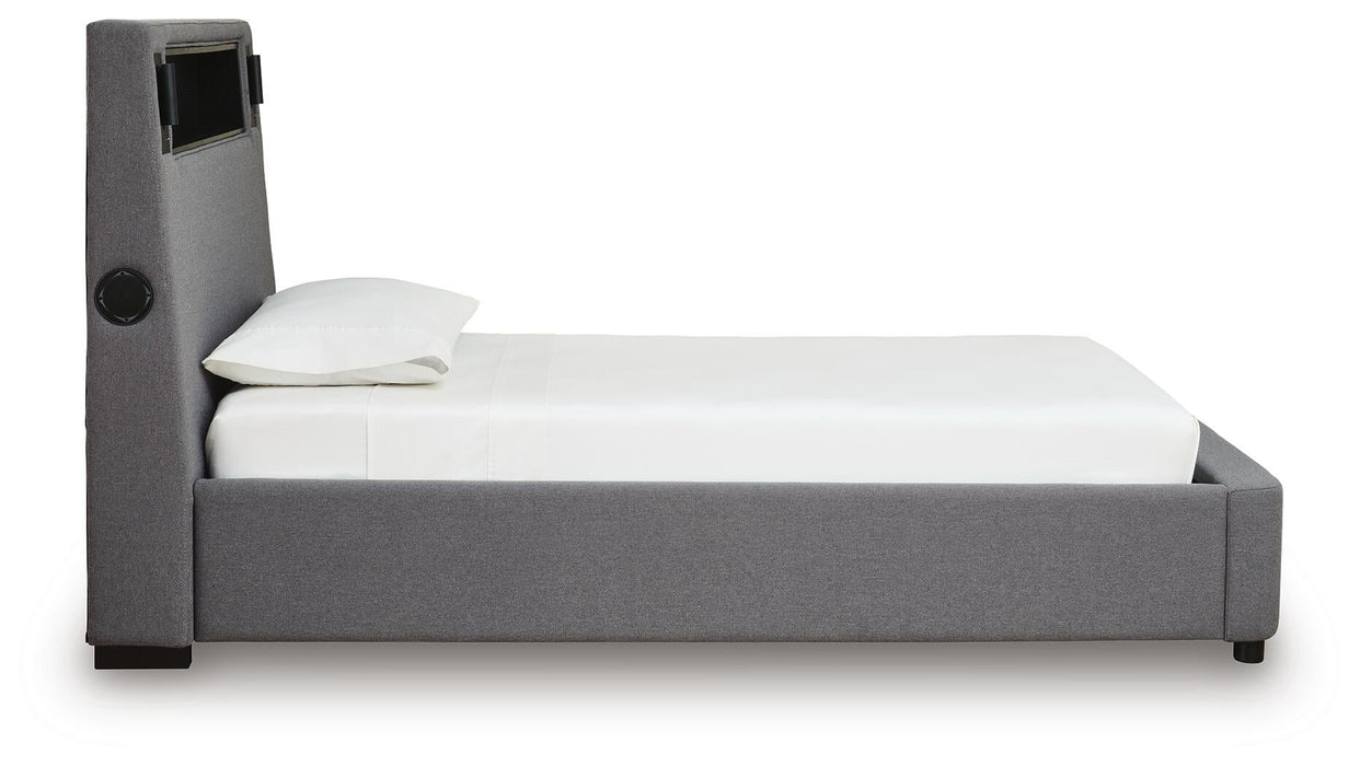 Ashley Express - Verishaw Twin Upholstered Bed with Wireless Audio