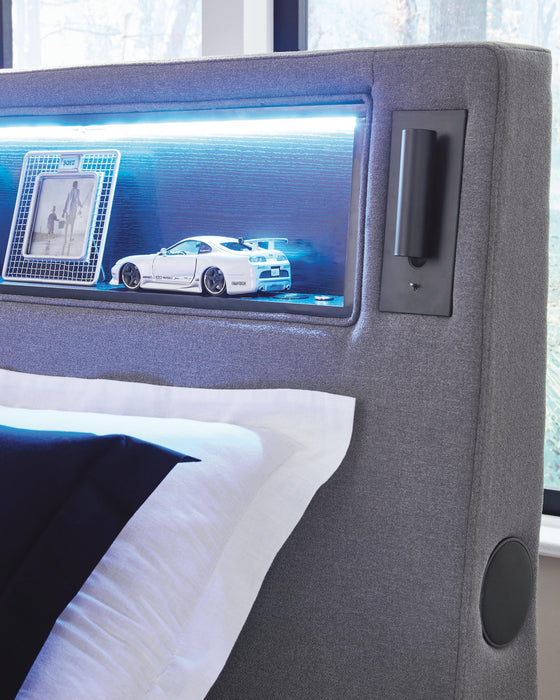 Ashley Express - Verishaw Twin Upholstered Bed with Wireless Audio