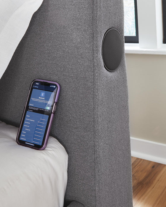 Ashley Express - Verishaw Twin Upholstered Bed with Wireless Audio