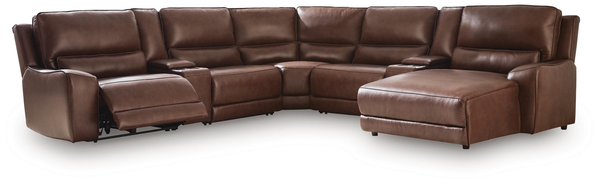 DeepWakes 7-Piece Reclining Sectional with Chaise and Storage Consoles