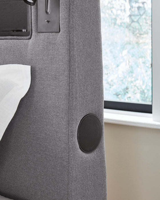Ashley Express - Verishaw Twin Upholstered Bed with Wireless Audio