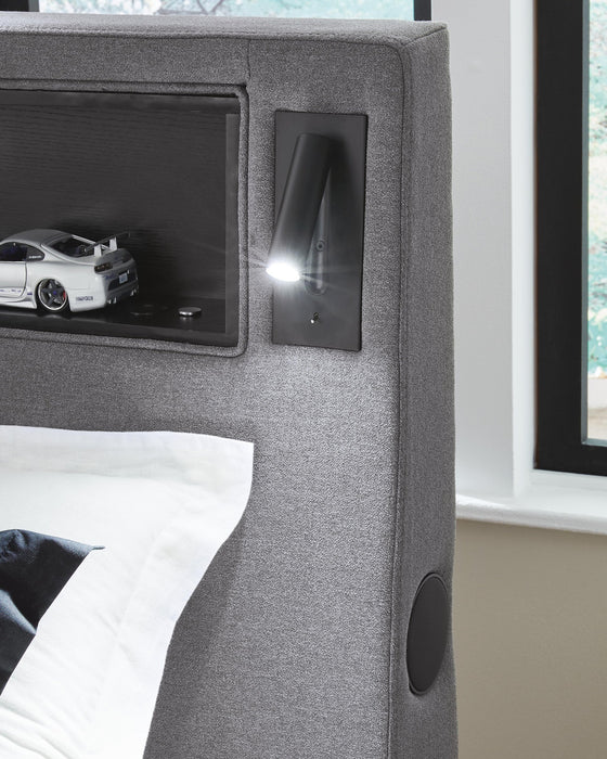 Ashley Express - Verishaw Twin Upholstered Bed with Wireless Audio