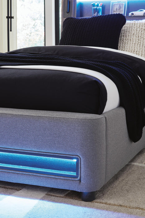 Ashley Express - Verishaw Twin Upholstered Bed with Wireless Audio