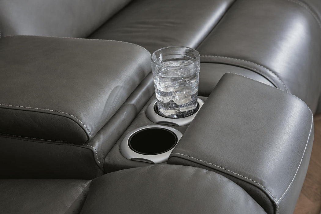 5Z - Pittson 3-Piece Power Reclining Sectional Loveseat with Console