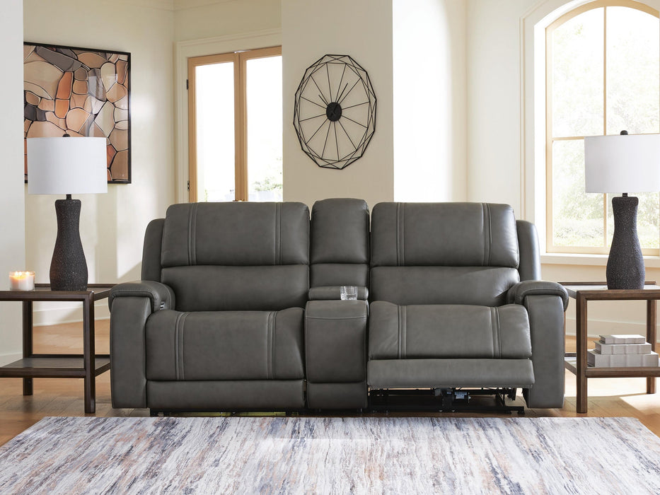 5Z - Pittson 3-Piece Power Reclining Sectional Loveseat with Console