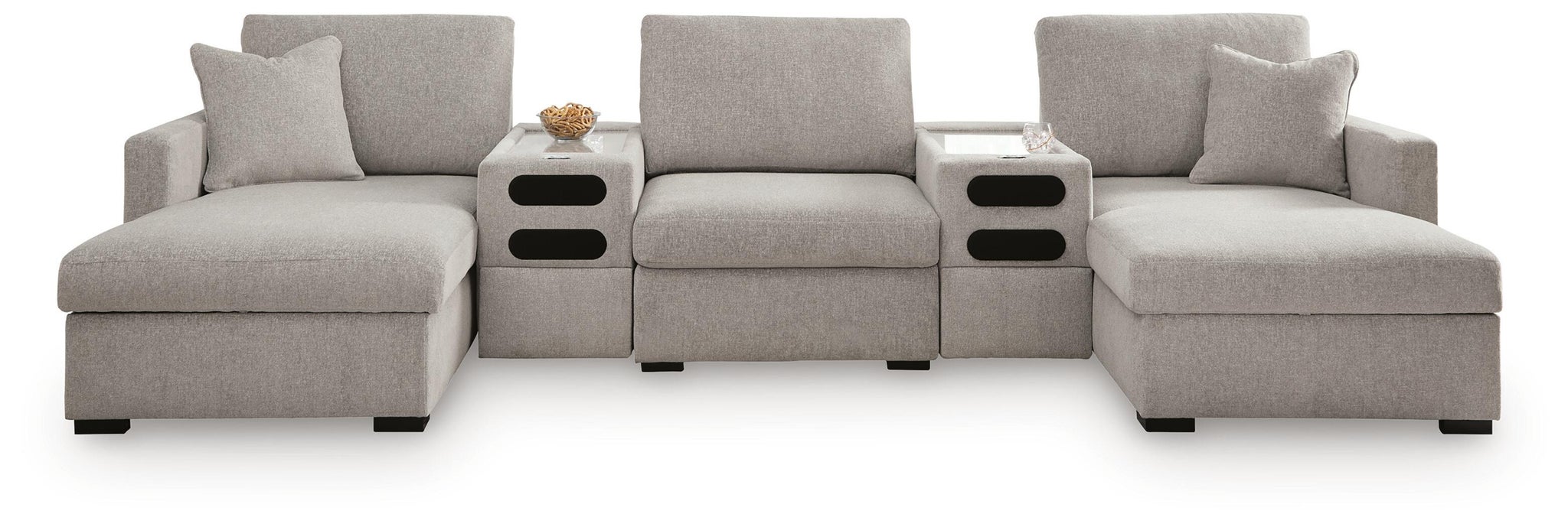 ModMax Luxe 5-Piece Double Chaise Sectional with Audio Consoles