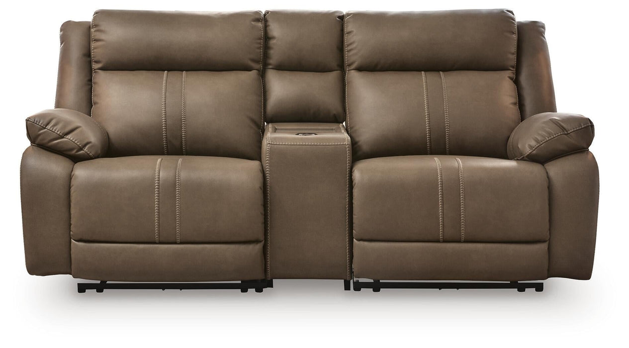 Max-Momentum 3-Piece Power Reclining Sectional Loveseat with Audio Console