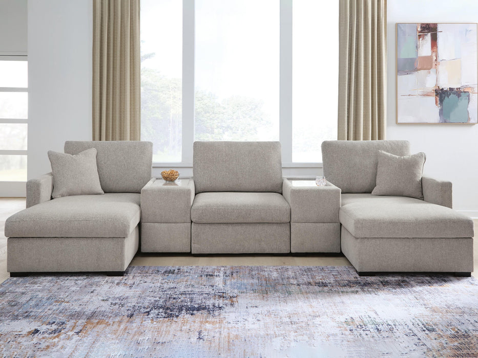 ModMax Luxe 5-Piece Double Chaise Sectional with Storage Consoles