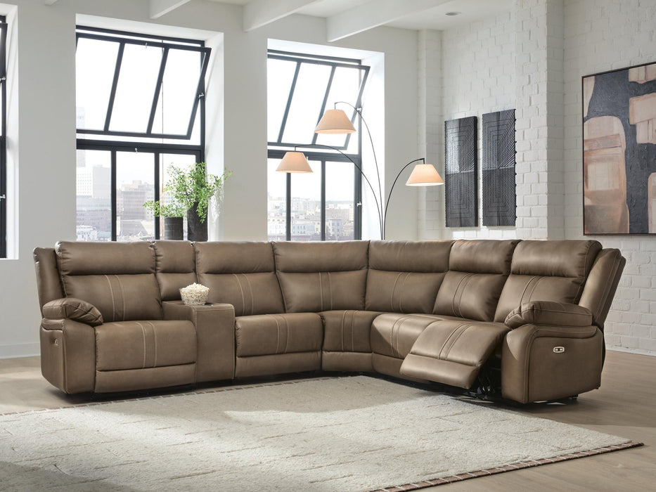 Max-Momentum 6-Piece Power Reclining Sectional with Audio Console