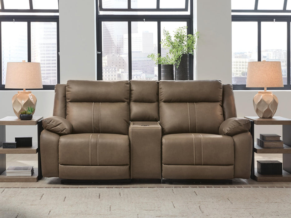 Max-Momentum 3-Piece Power Reclining Sectional Loveseat with Audio Console