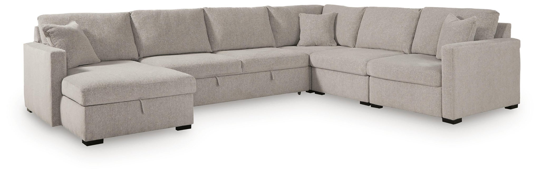 ModMax Luxe 5-Piece Sectional with Storage Chaise and Pop Up Sleeper