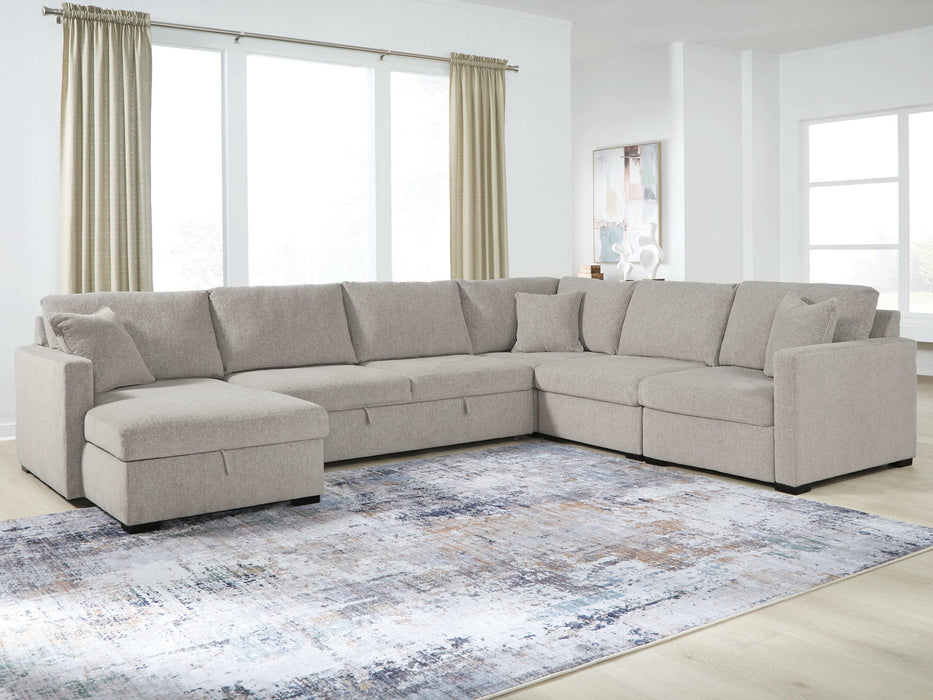 ModMax Luxe 5-Piece Sectional with Storage Chaise and Pop Up Sleeper