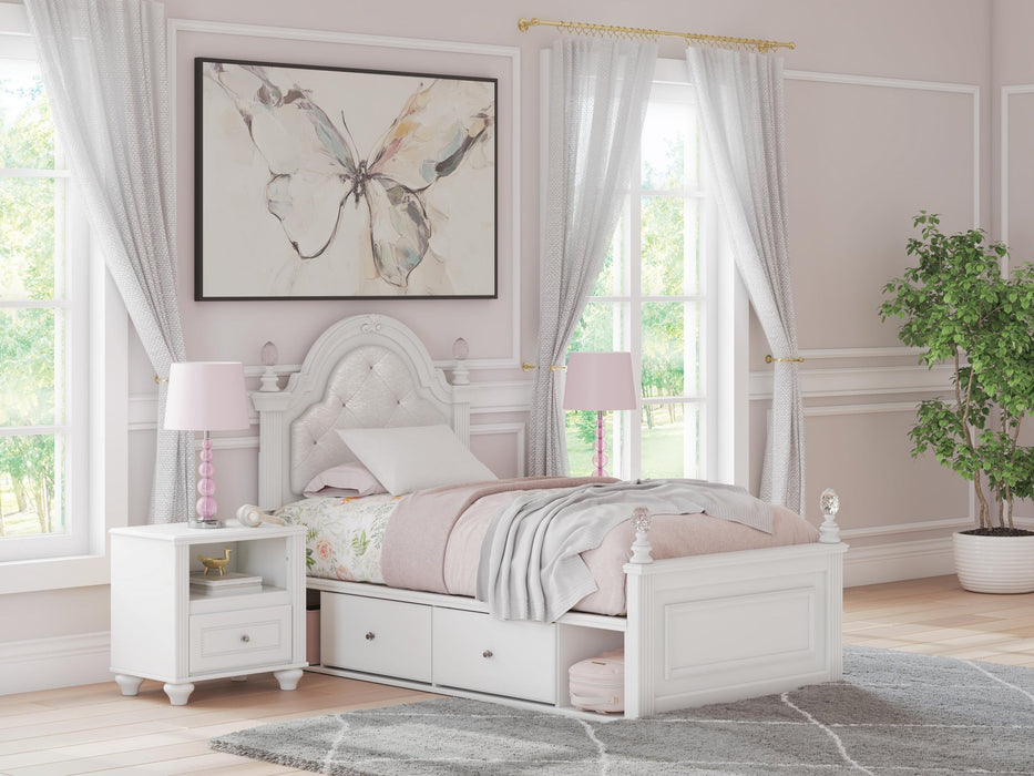 Kozlani Twin Upholstered Panel Bed with Storage