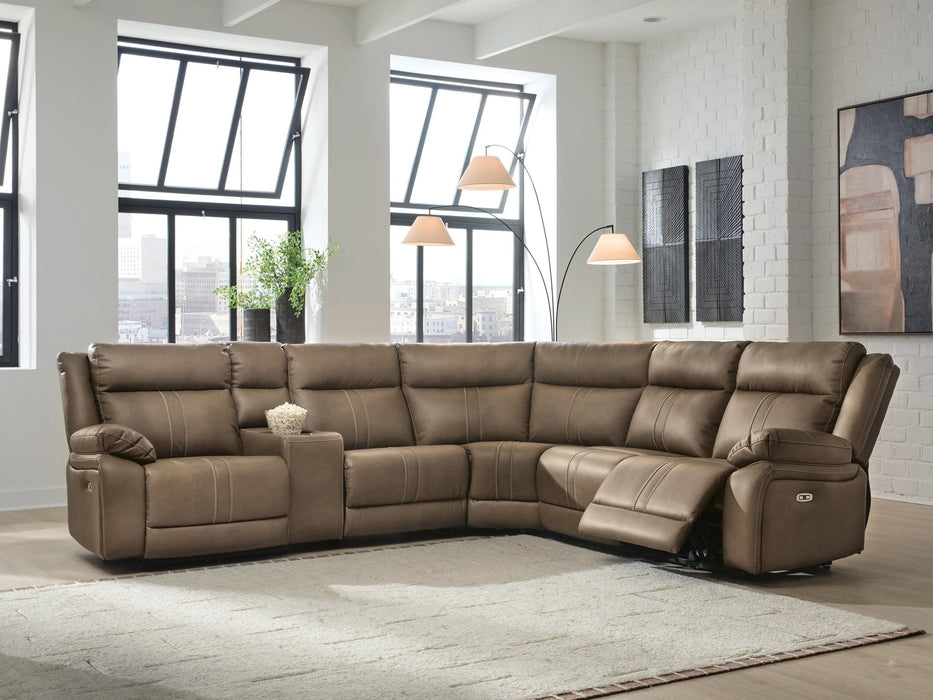Max-Momentum 6-Piece Power Reclining Sectional with Audio Console