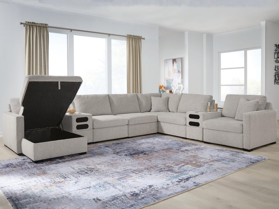 ModMax Luxe 8-Piece Sectional with Storage Chaise and Audio Consoles