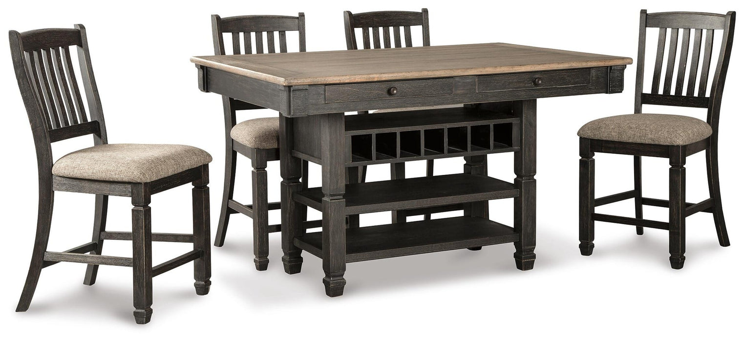 Tyler Creek Counter Height Dining Table and 4 Barstools