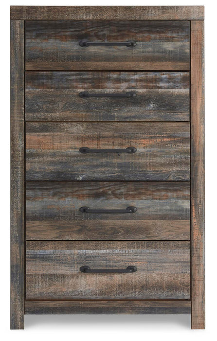 Drystan Full Bookcase Bed with 4 Storage Drawers with Mirrored Dresser, Chest and Nightstand