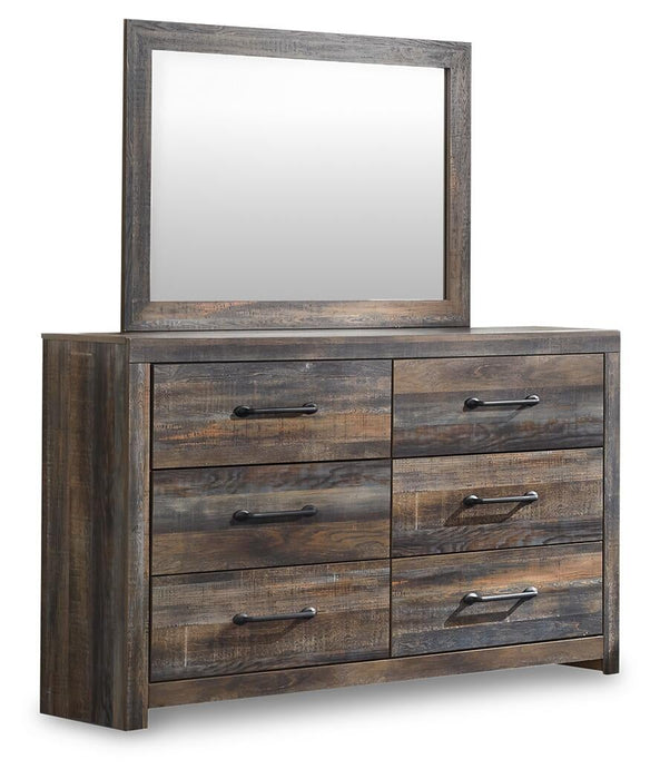 Drystan Full Bookcase Bed with 4 Storage Drawers with Mirrored Dresser