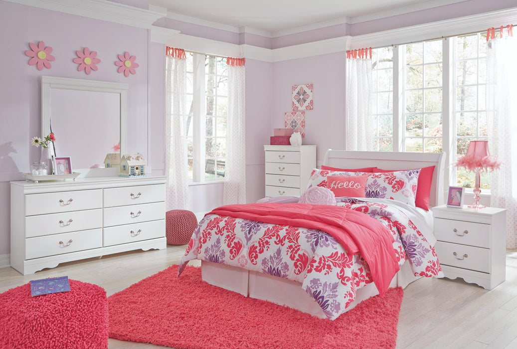 Anarasia Full Sleigh Headboard, Dresser and Mirror