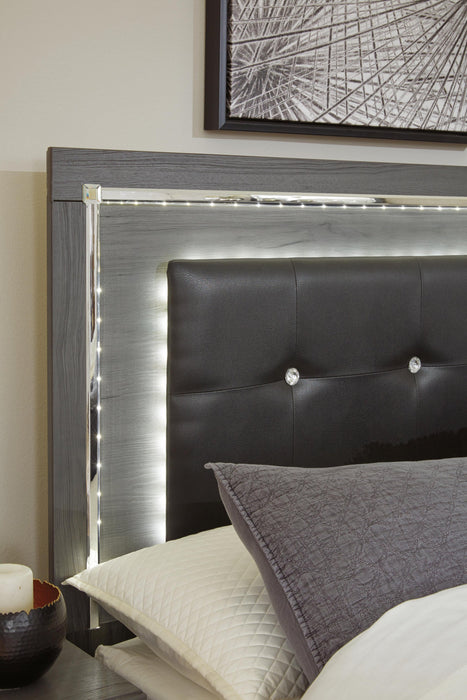 Lodanna Full Panel Bed with 2 Storage Drawers with Mirrored Dresser, Chest and Nightstand