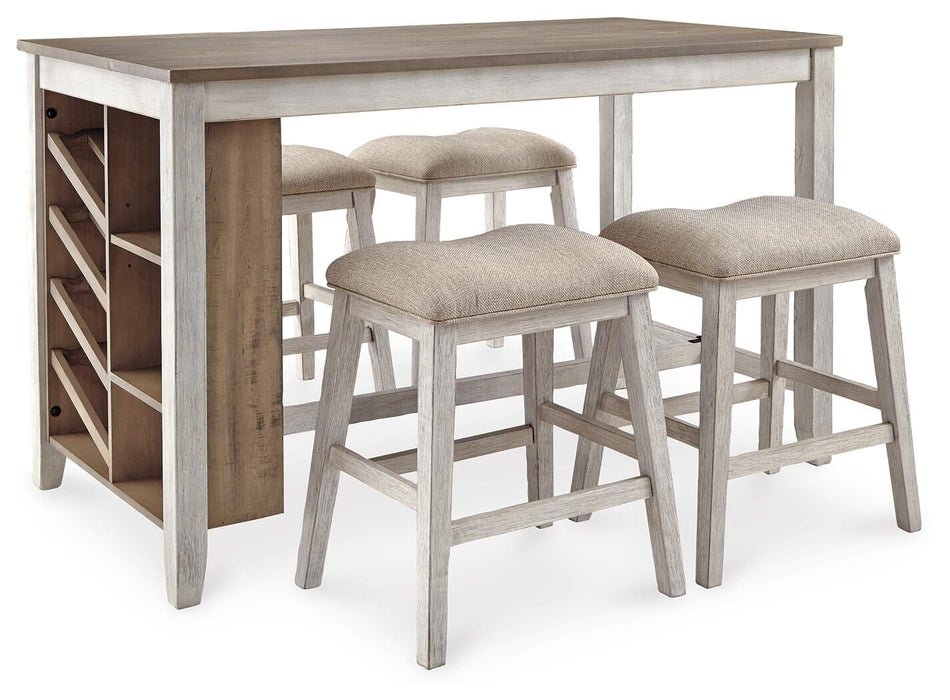 Ashley Express - Skempton Counter Height Dining Table and 4 Barstools