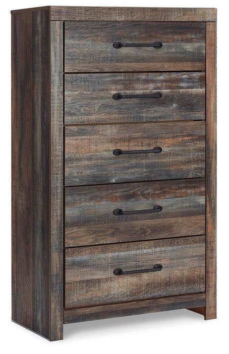 Drystan Twin Panel Bed with 4 Storage Drawers, Dresser, Mirror, Chest and Nightstand