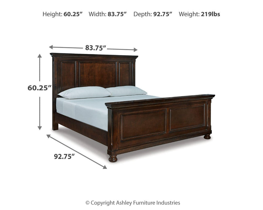 Porter California King Panel Bed with Mirrored Dresser