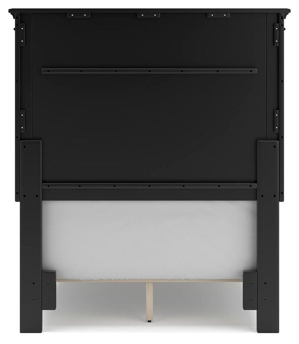 Lanolee Twin Panel Bed with Mirrored Dresser, Chest and Nightstand
