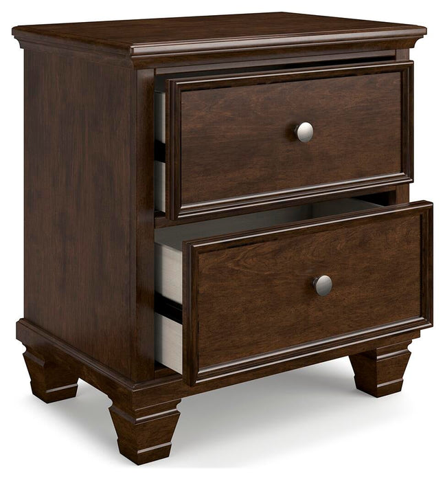Danabrin Full Panel Bed with Mirrored Dresser and Nightstand
